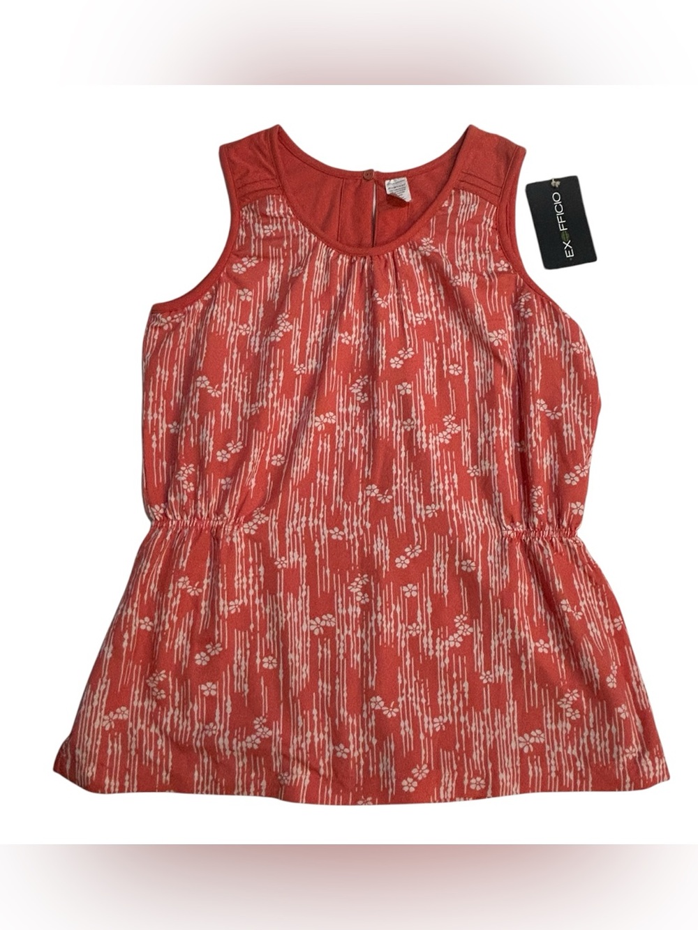 ExOfficio Lazuli Convertible Sleeveless Travel Dress Coral Orange Large NWT